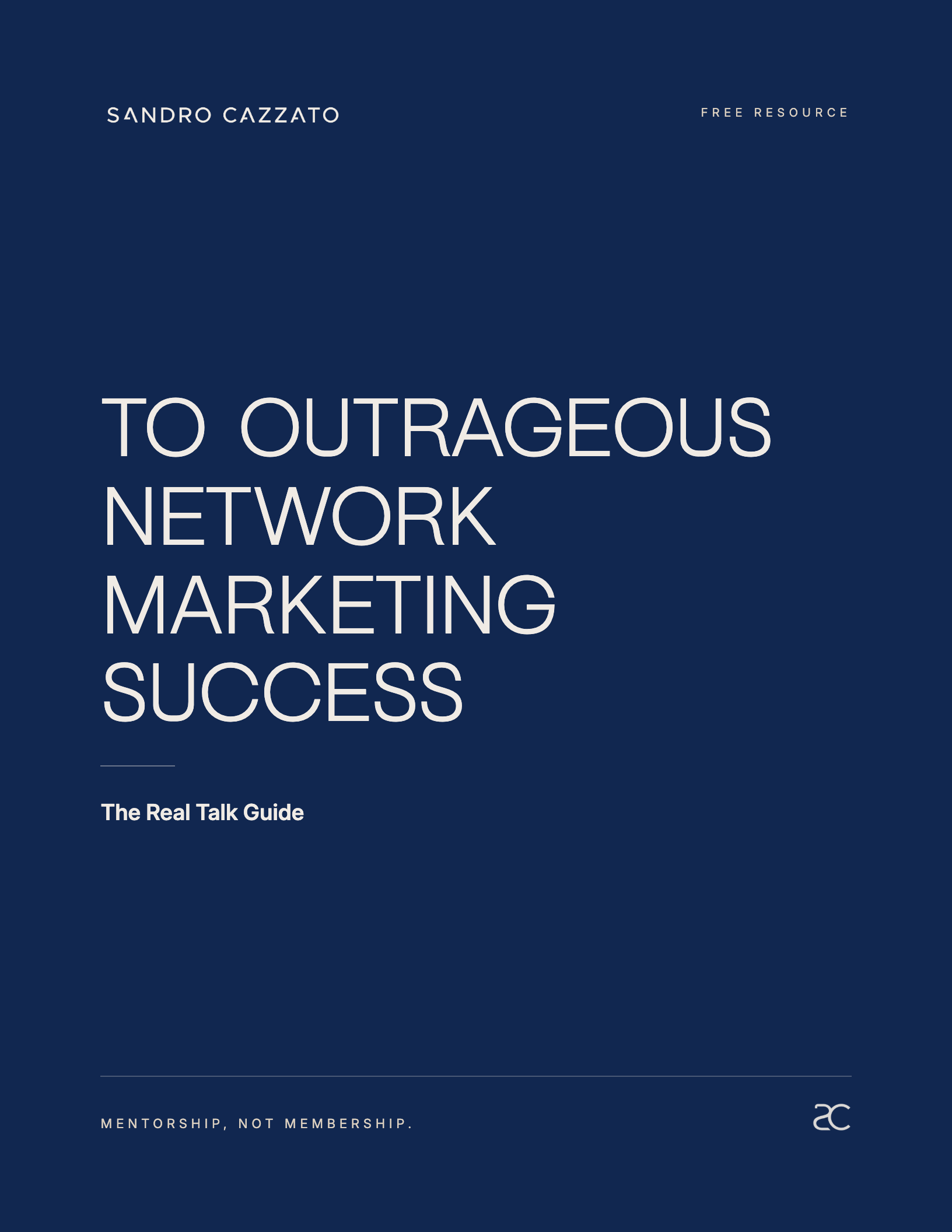 The Real Talk Guide to Network Marketing PDF cover, first page of the official document
